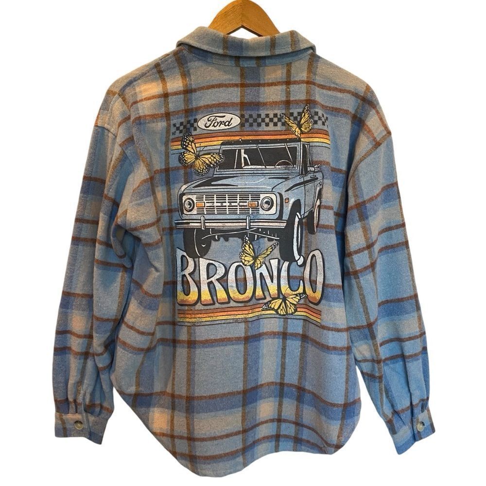 Ford Bronco Official Licensed Product Plaid Flannel Button Down Women's M - Picture 4 of 7